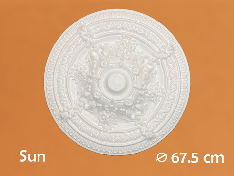 Polystyrene Ceiling Rose Rosette - Sun