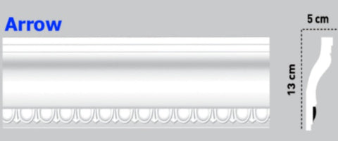 Victorian Style Polystyrene Coving Cornice Moulding - Arrow