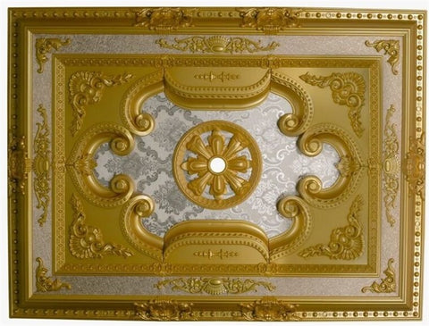 Palace Ceiling Rose Rectangular Polymer Gold 90x120cm - FDD90120-A