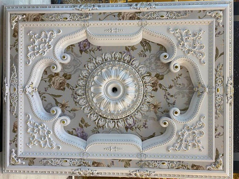 Palace Ceiling Rose Rectangular Polyurethane 120x160cm - DD120160-BA