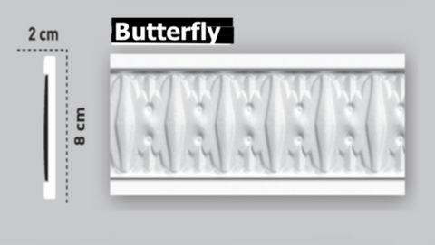 Victorian Style Polystyrene Coving Cornice Moulding - Butterfly