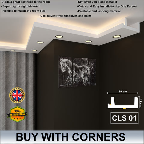 XPS LED Ceiling Coving Cornice Moulding - CLS01