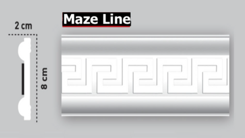 Victorian Style Polystyrene Coving Cornice Moulding - Maze Line