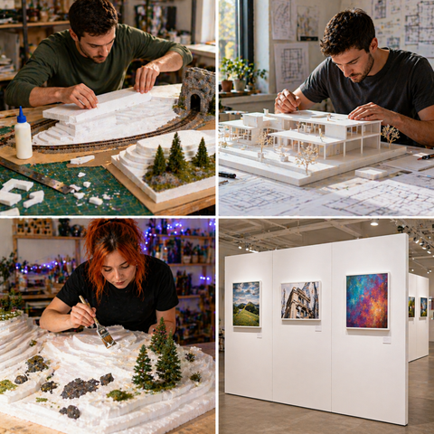 XPS Sheets Extruded Polystyrene Board for Model Making, Diorama & Crafts UK Made