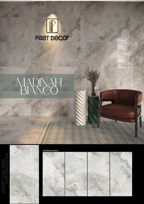 Tile for Wall - Ceramic - 600x1200x9mm - Rapalano Mix Caffe