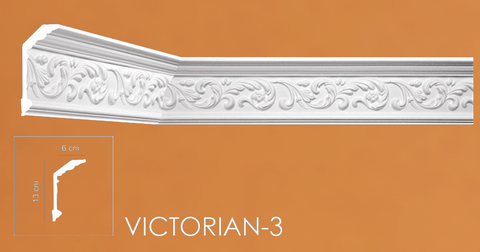 Victorian Style Polystyrene Coving Cornice Moulding - Victorian3