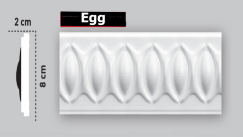 Victorian Style Polystyrene Coving Cornice Moulding - Egg